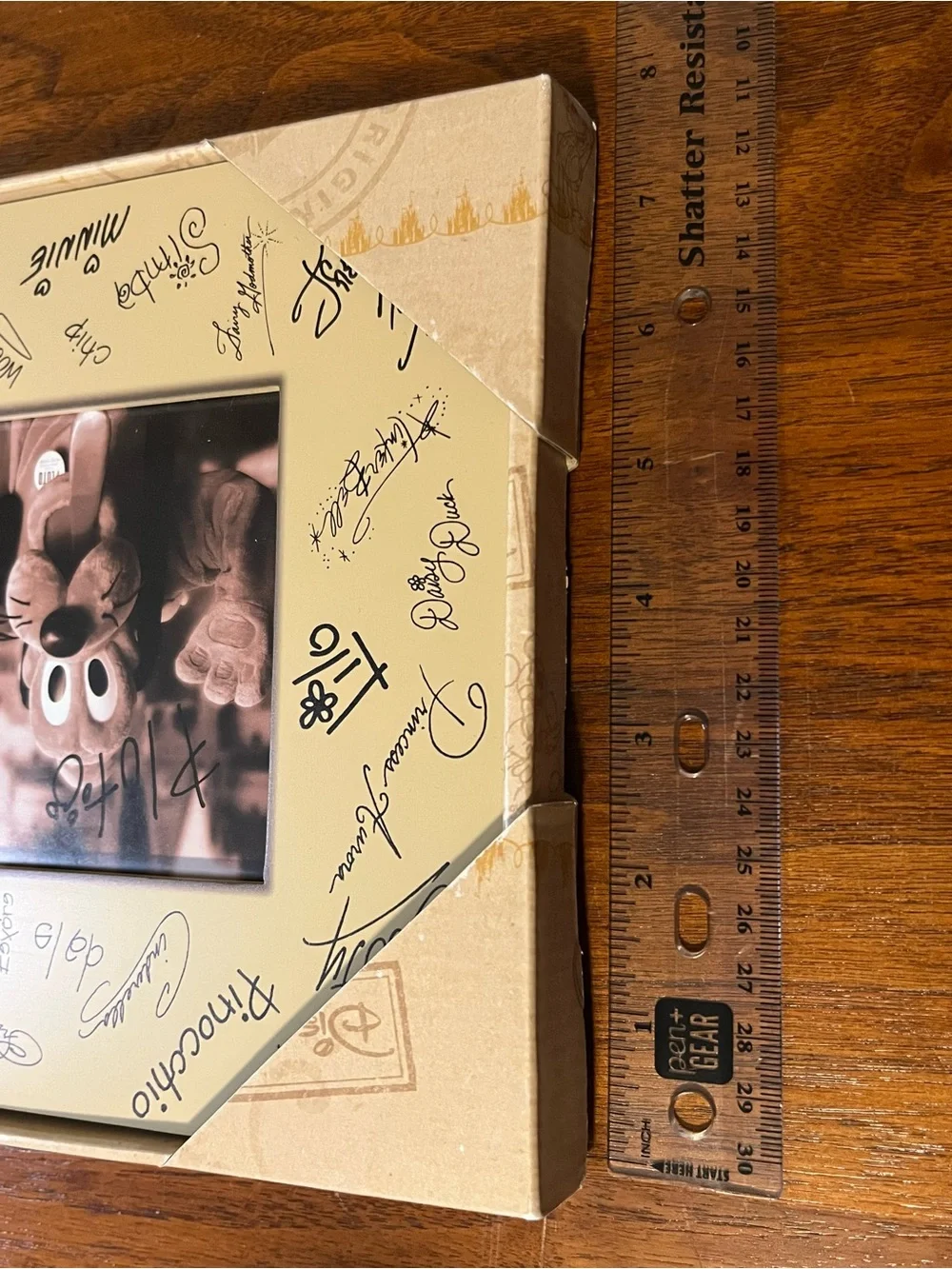 Vintage Disney Pluto Bath Toy + Disney Parks Autograph Photo Frame w/ Mickey NEW